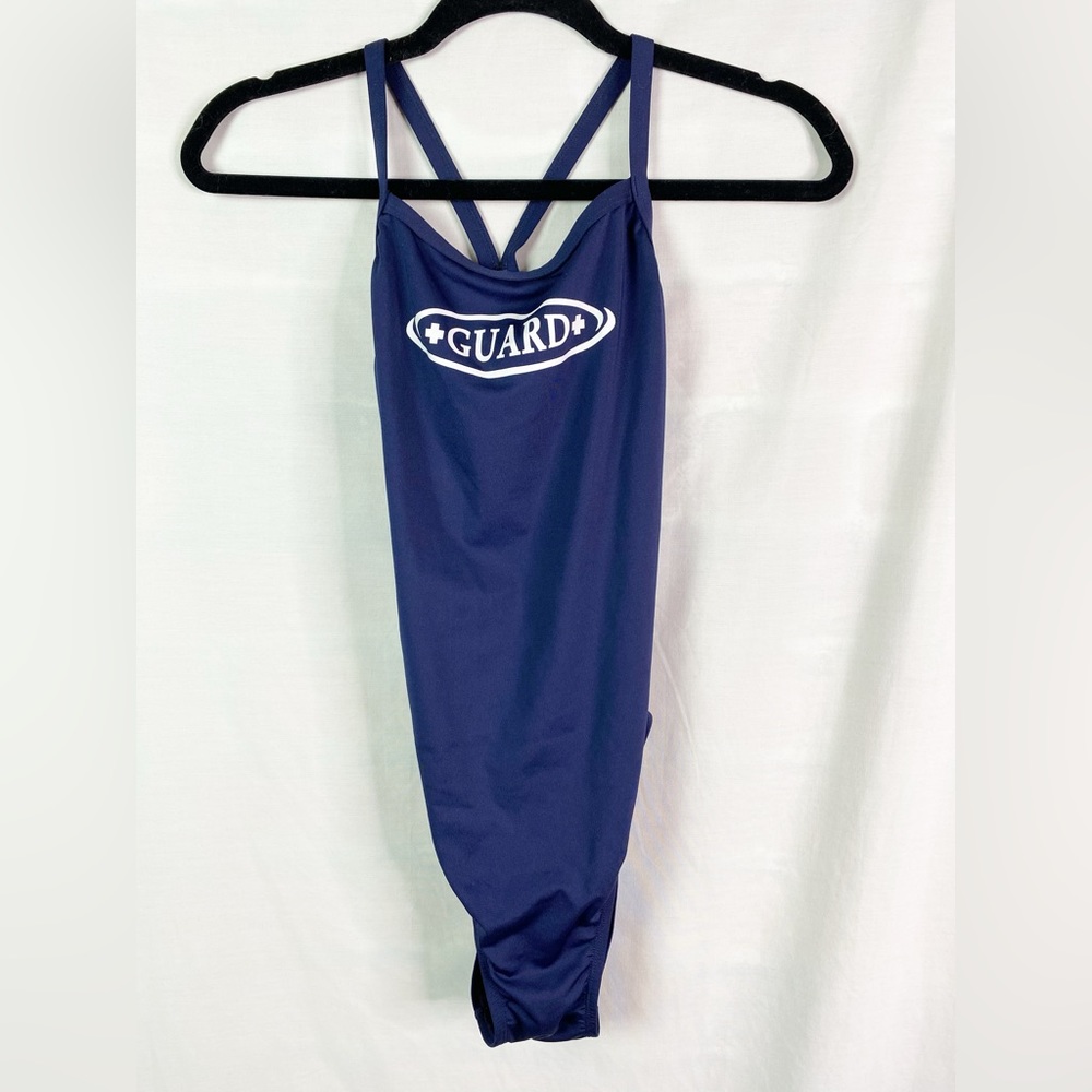 Rise Aquatics Navy Blue GUARD Lifeguard Swimsuit 36 NEW NWT Med 10